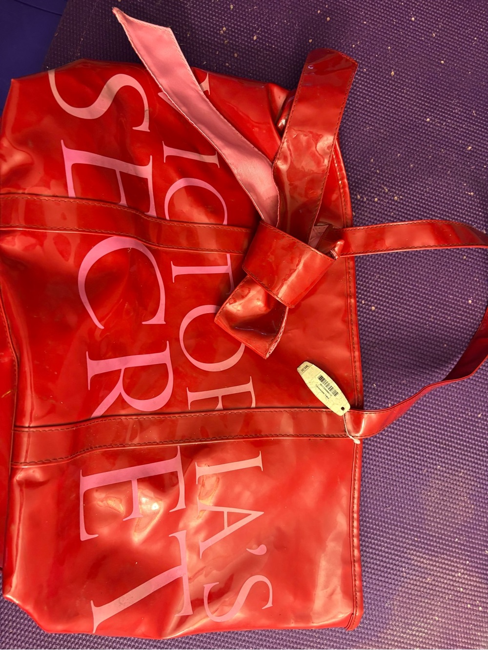 Victoria's Secret Red Tote with Pink Logo